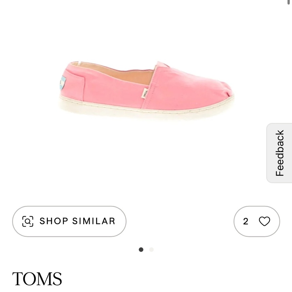 Tom’s Girls Size 2 Bubble Gum Pink Slip On Canvas sneakers.